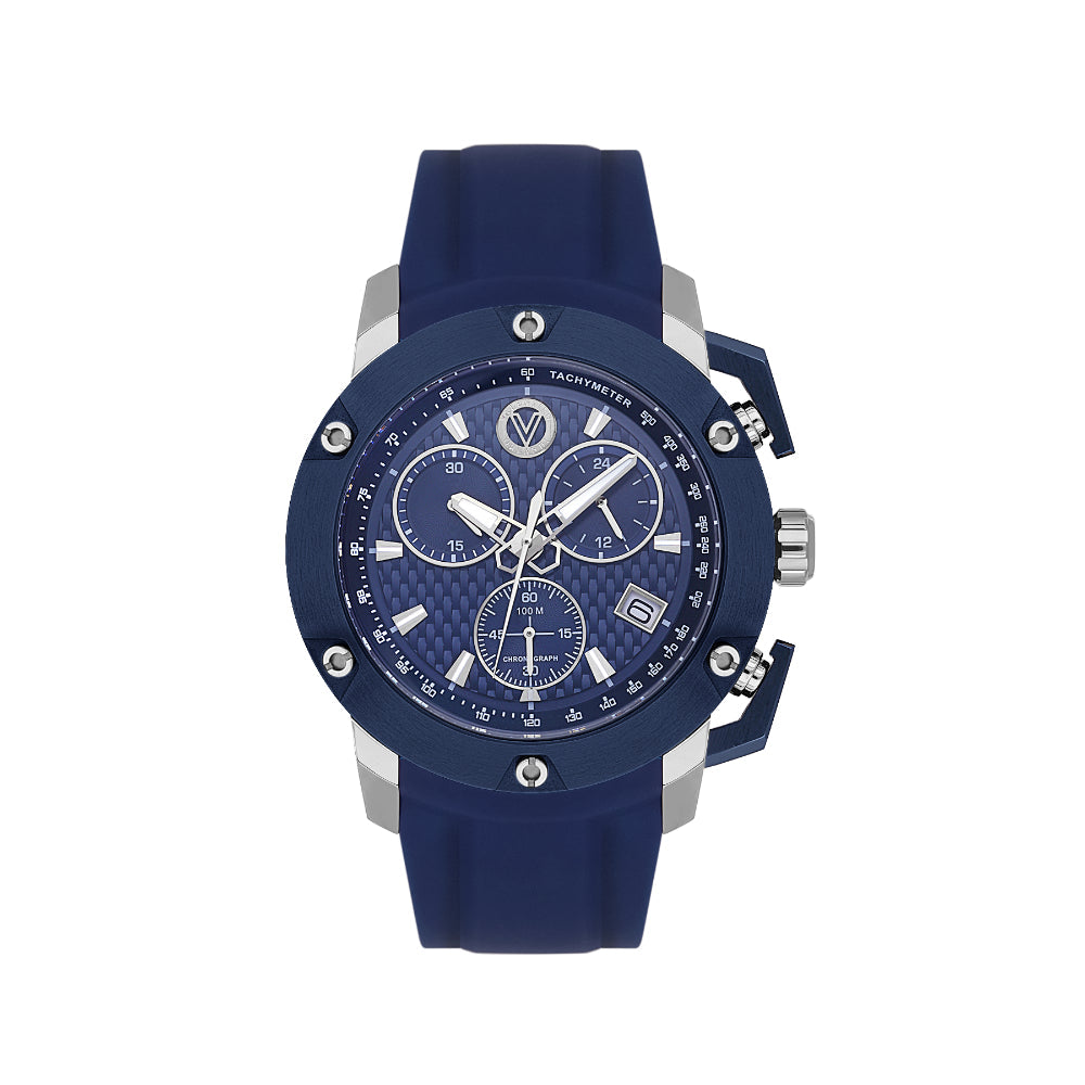 Valentino Orlandi Dark Blue Silicone Band Watch for Men VO.1.10037-1