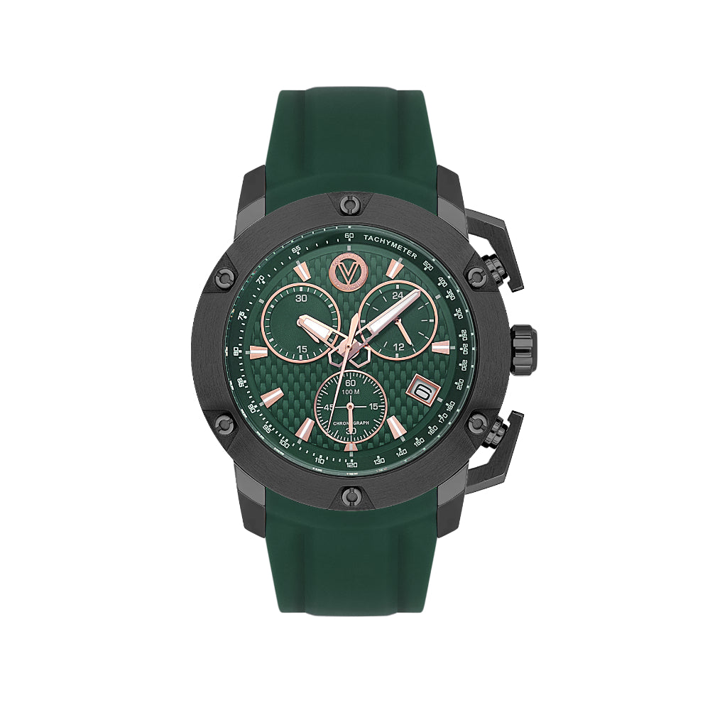 Valentino Orlandi Dark Green Silicone Band Watch for Men VO.1.10037-2
