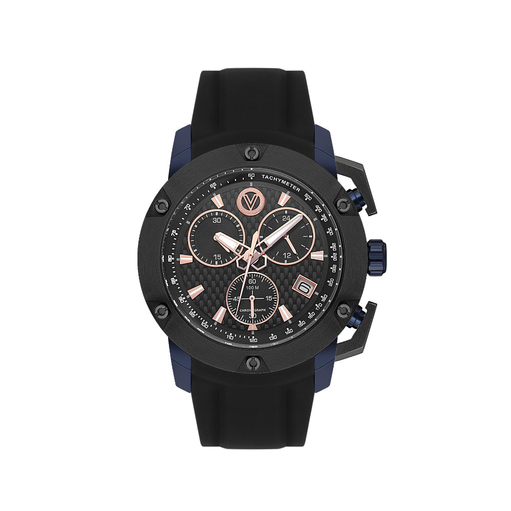 Valentino Orlandi Black Silicone Band Watch for Men VO.1.10037-3