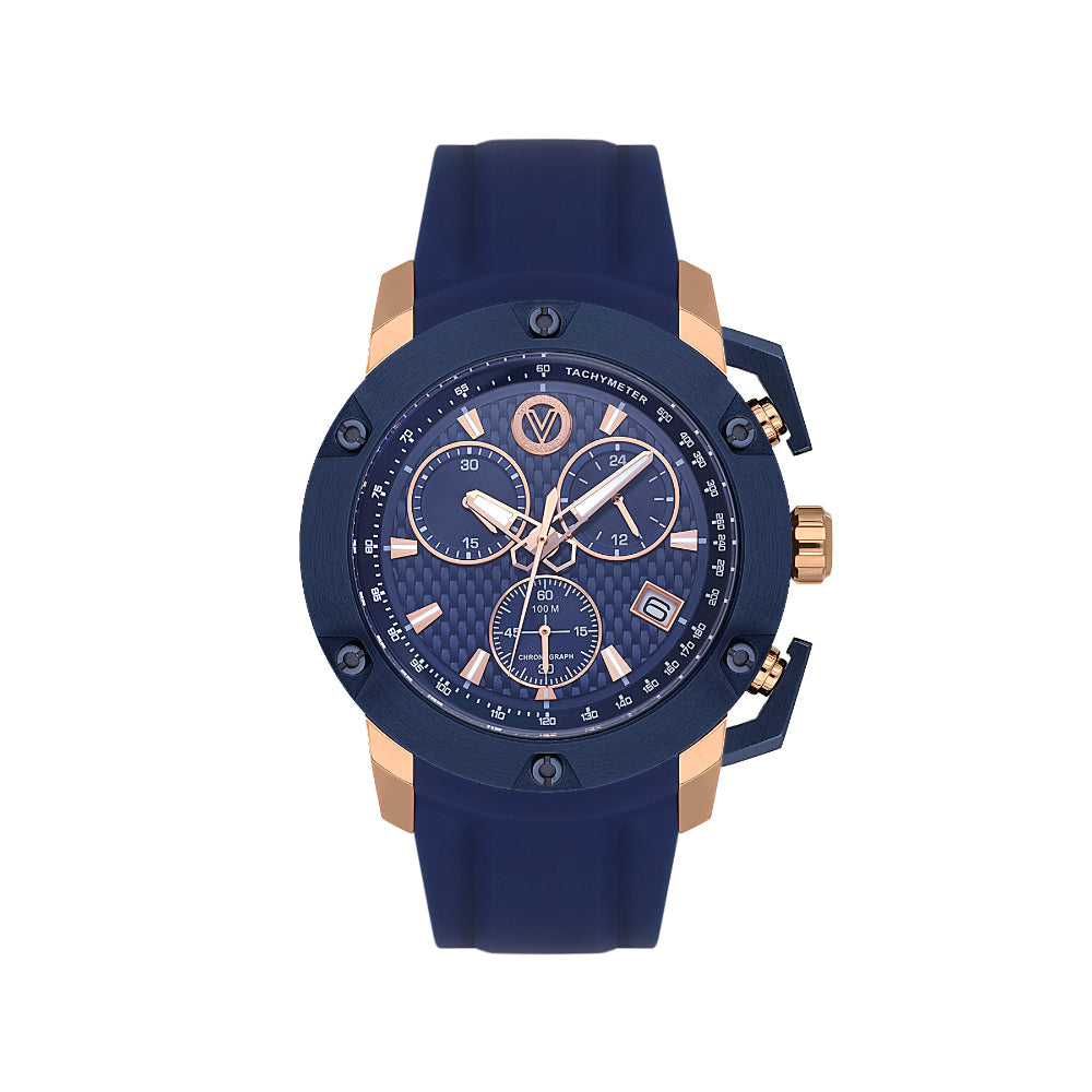 Valentino Orlandi Dark Blue Silicone Band Watch for Men VO.1.10037-4
