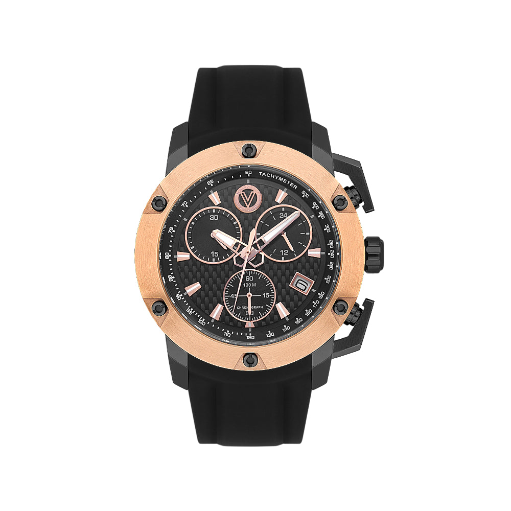 Valentino Orlandi Black Silicone Band Watch for Men VO.1.10037-5