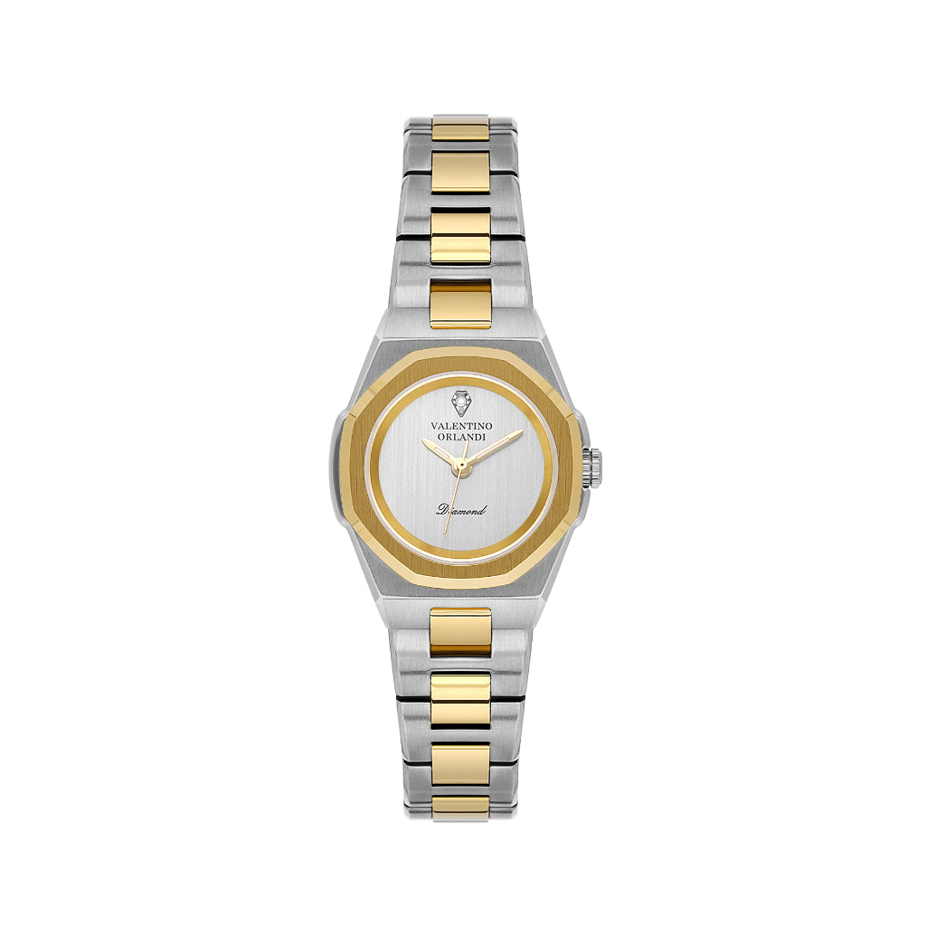 Valentino Orlandi Silver and Gold Stainless Steel Watch for Women VO.1.10038-3