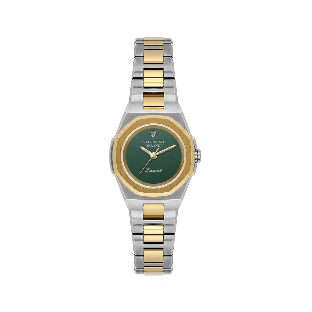 Valentino Orlandi Silver and Gold Stainless Steel Watch for Women VO.1.10038-4