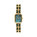 Valentino Orlandi Gold and Green Steel Leather Watch for Women VO.4.10007-4