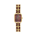 Valentino Orlandi Dark Red and Gold Steel Leather Watch for Women VO.4.10007-6