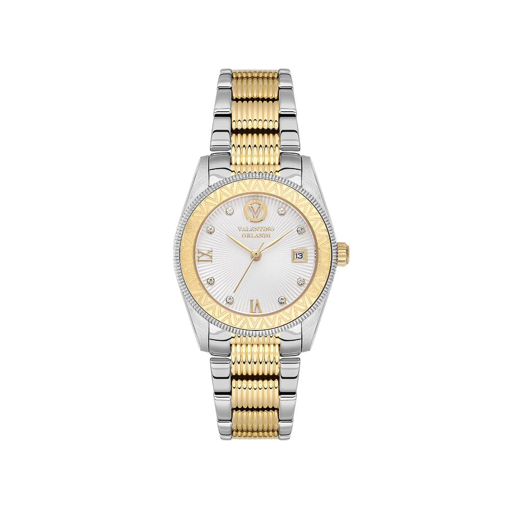 Valentino Orlandi Silver and Gold Stainless Steel Watch for Women VO.4.10008-3