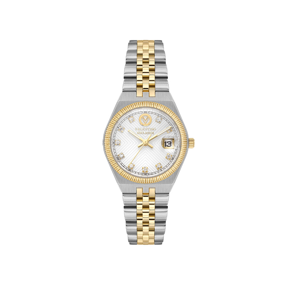 Valentino Orlandi Silver and Gold Stainless Steel Watch for Women VO.4.10010-3