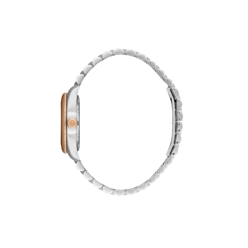 Valentino Orlandi Silver and Rose Gold Stainless Steel Watch for Women VO.4.10012-5